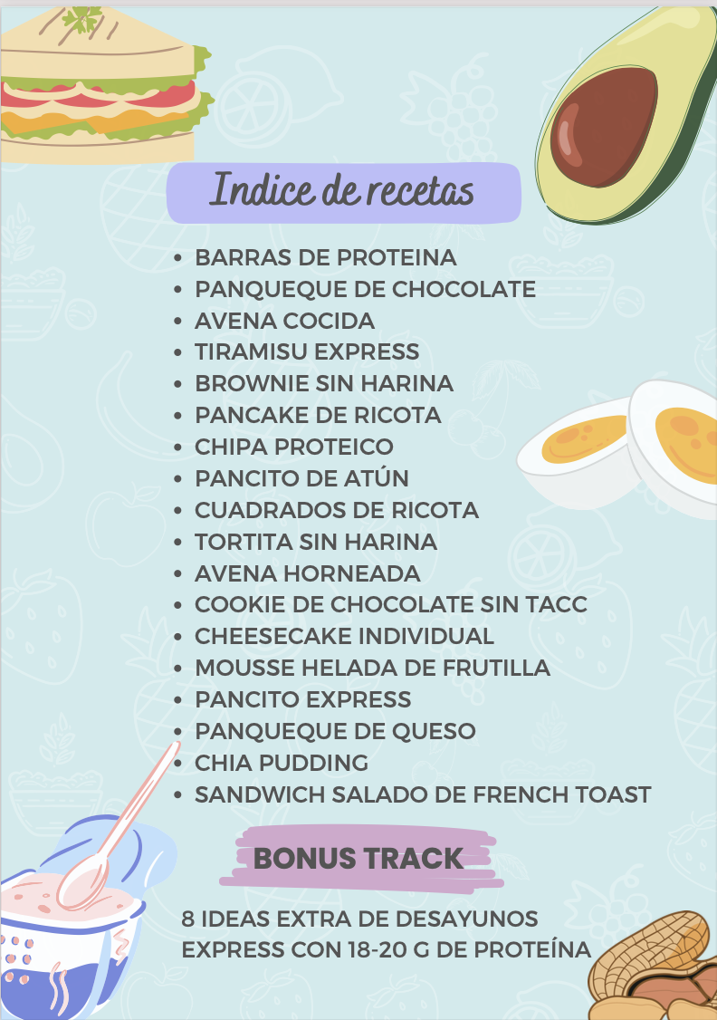 Recetario Proteico Desayunos y Meriendas - Imagen 2
